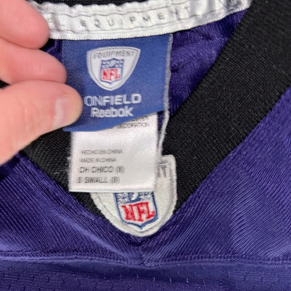 Youth Purple Ravens Flacco Jersey - Picture 2 of 3